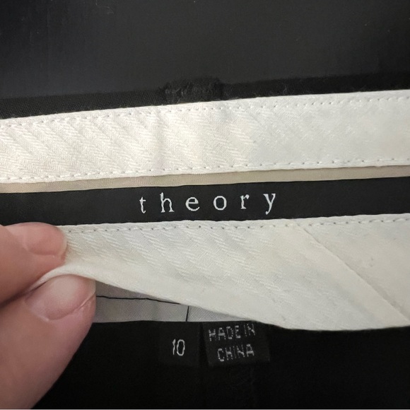 Theory Emery women’s Black Wide Leg Pants wool blend size 10 career pants - Picture 3 of 14